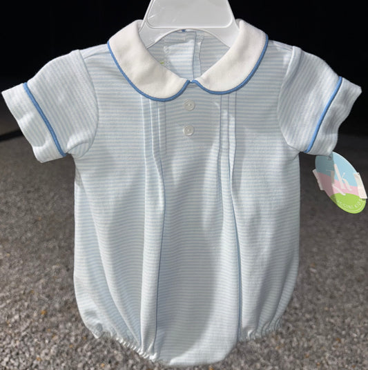 Phoenix Light Blue Bitty Stripe Knit Boys Bubble