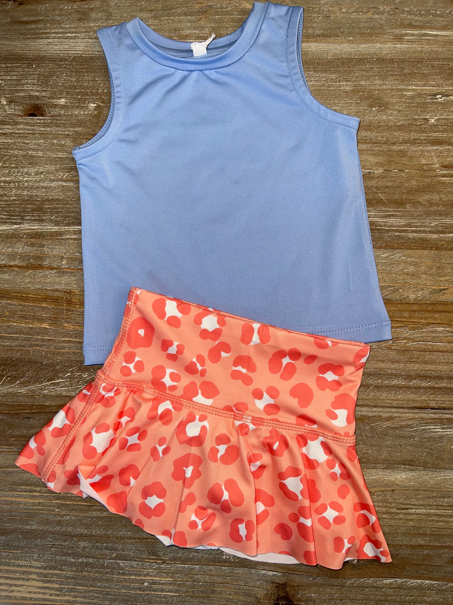 Honesty Peach Leopard Athletic Girls Skort