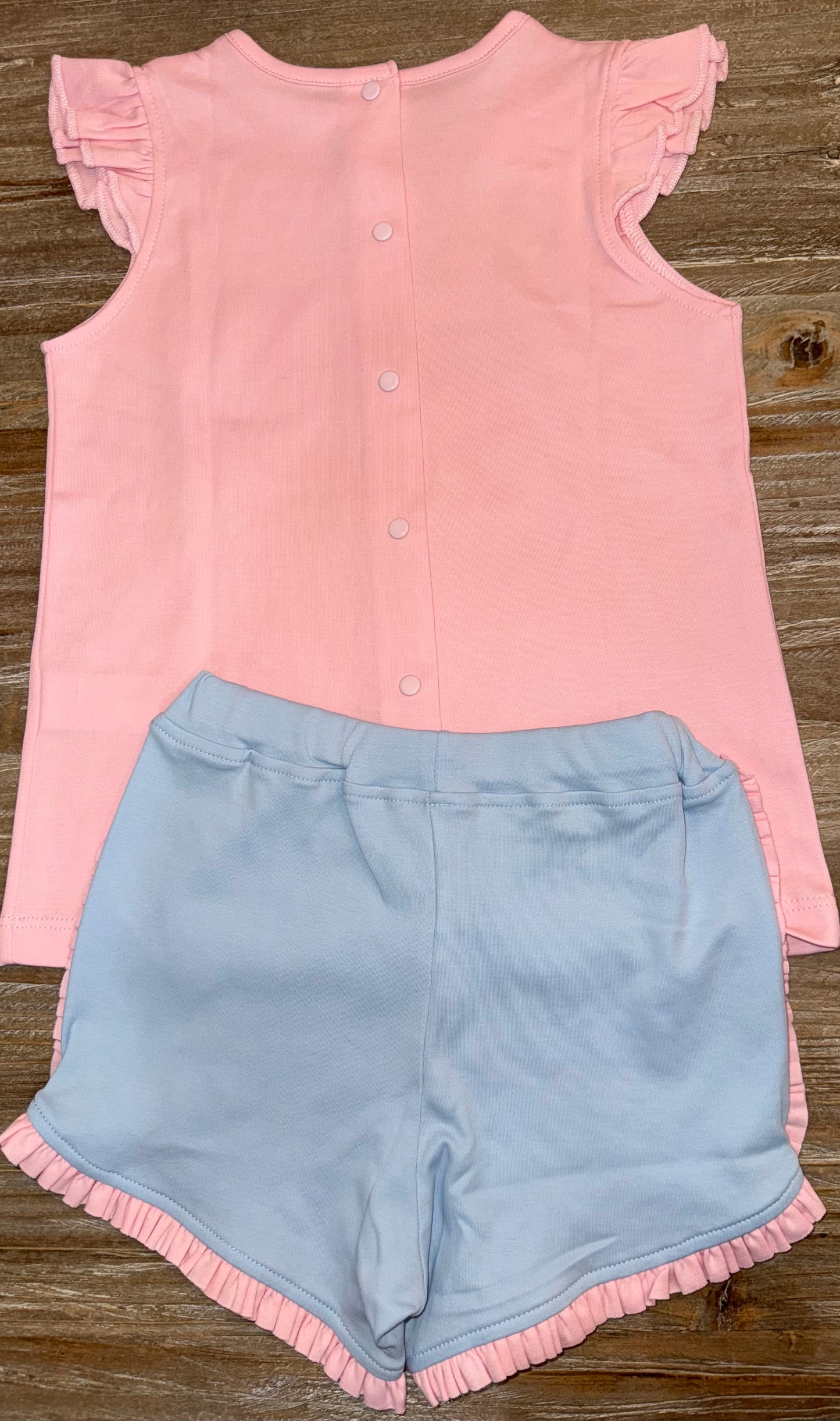 Pink/Blue Ruffle Girls Short Set