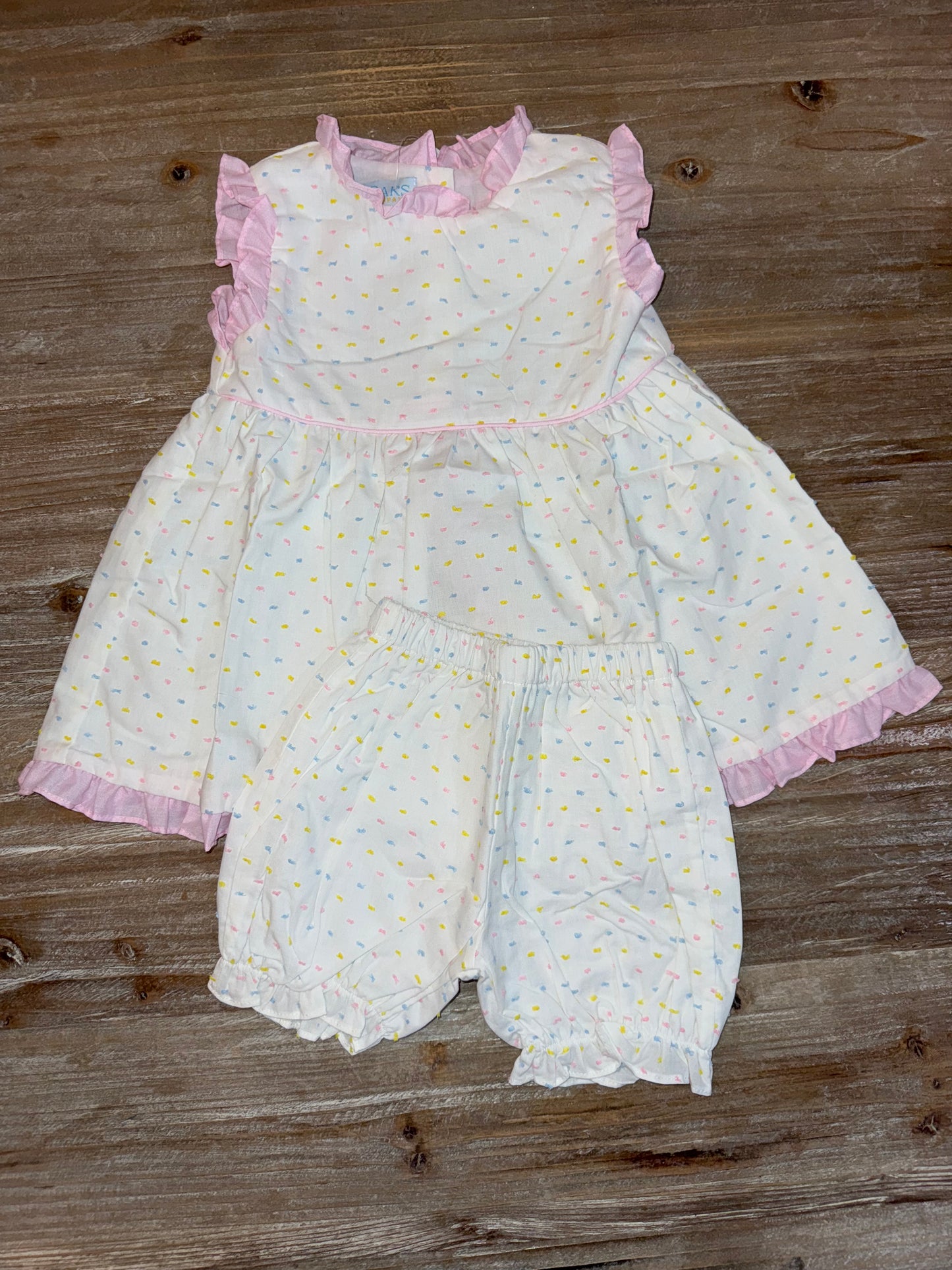 Regean Pastel Swiss Dot Girls Bloomer Set