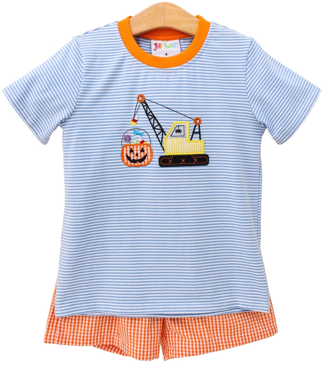 Candy Crane Pumpkin Boys Short Set