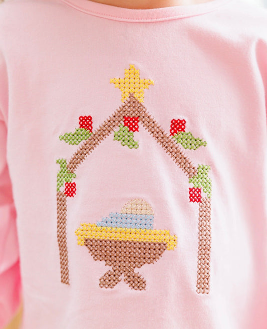Away in a Manger Girls Ruffle Top Only