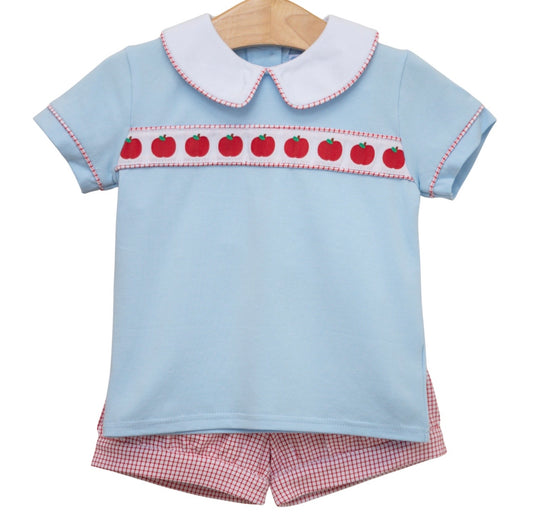 Apple Ribbon Banded Boys Short Set