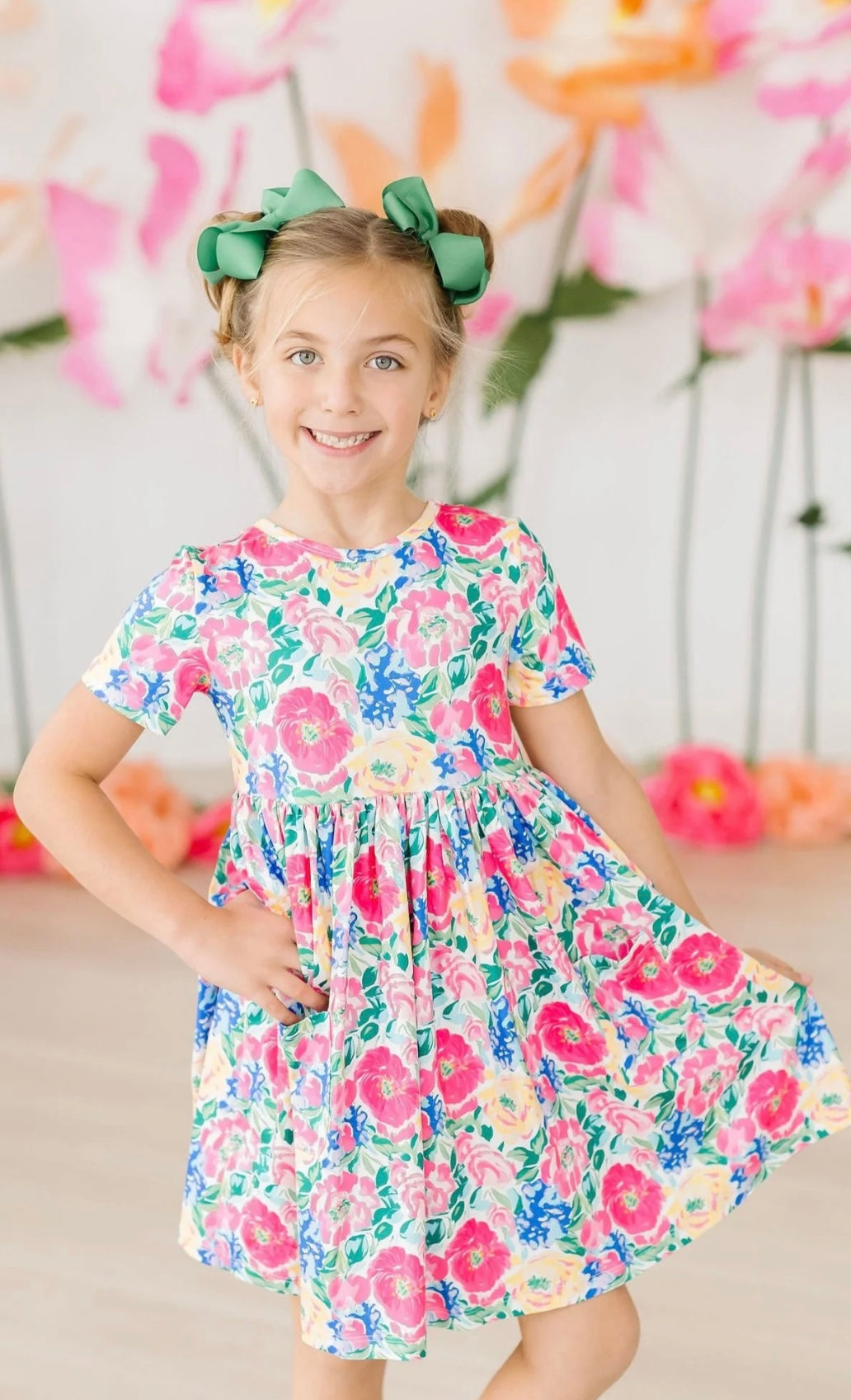 Wildflower Wishes Pocket Girls Twirl Dress