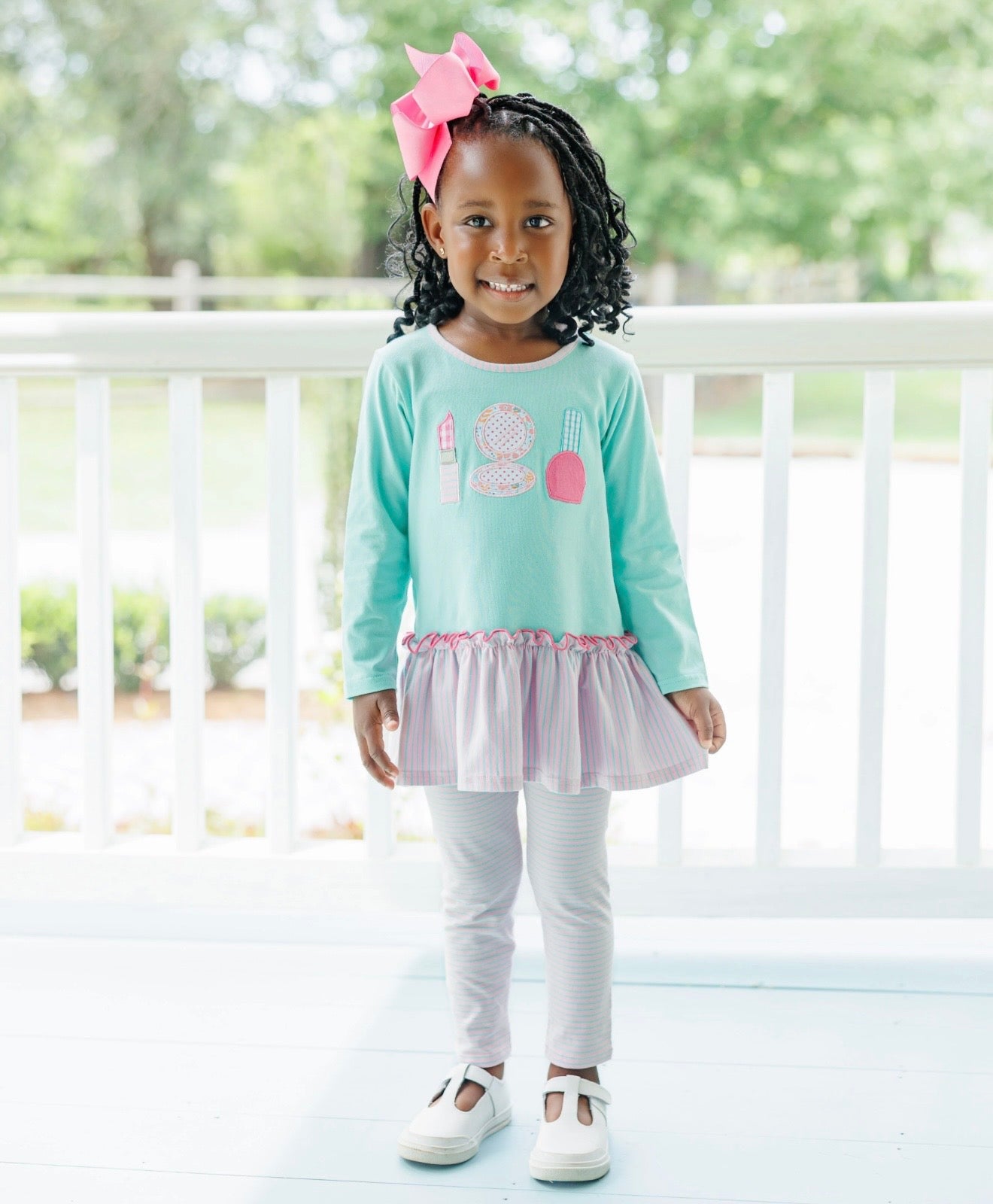 Glam Trio Girls Ruffle Pants Set