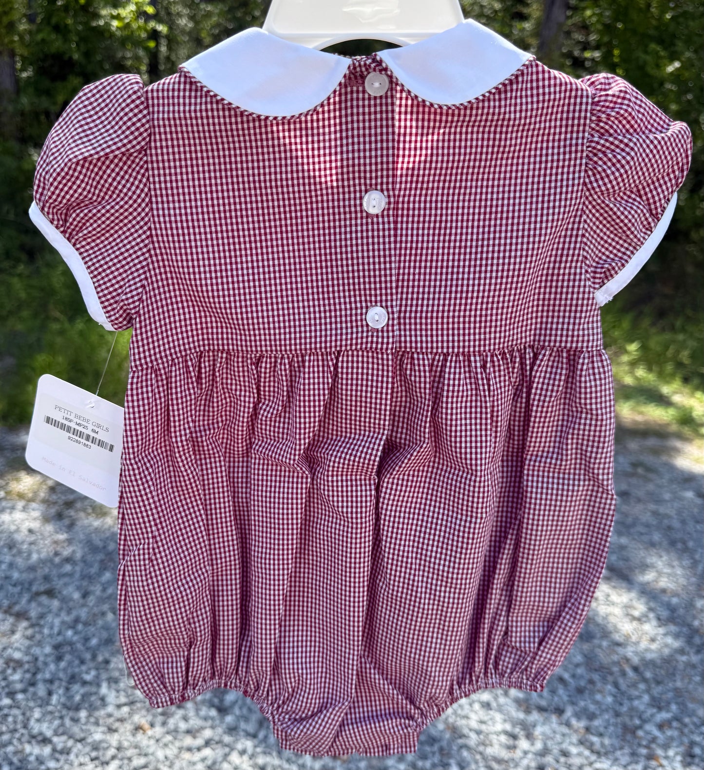 Maroon Gingham Girls Bubble
