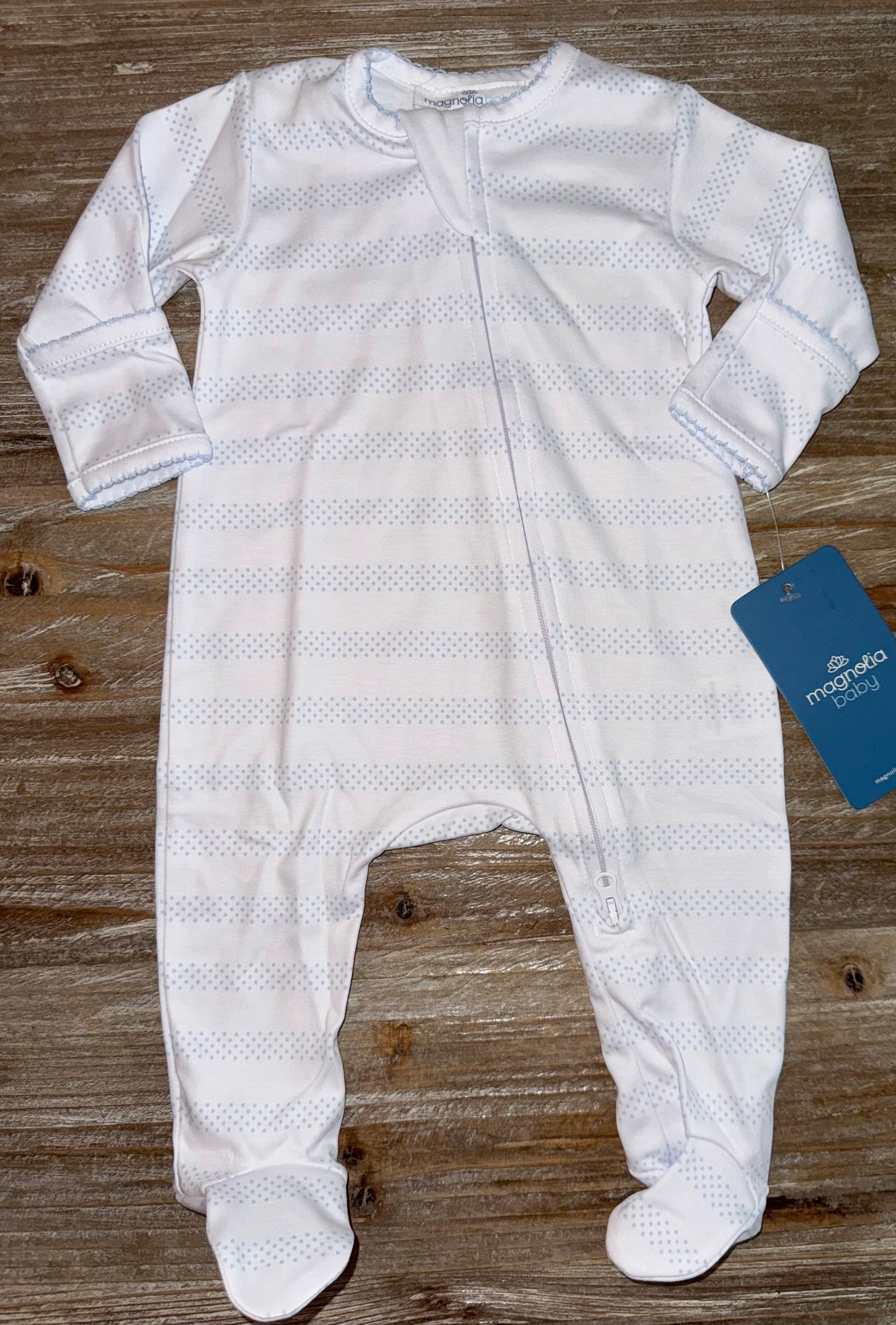 Baby of Mine Light Blue Boys Zipper Footie