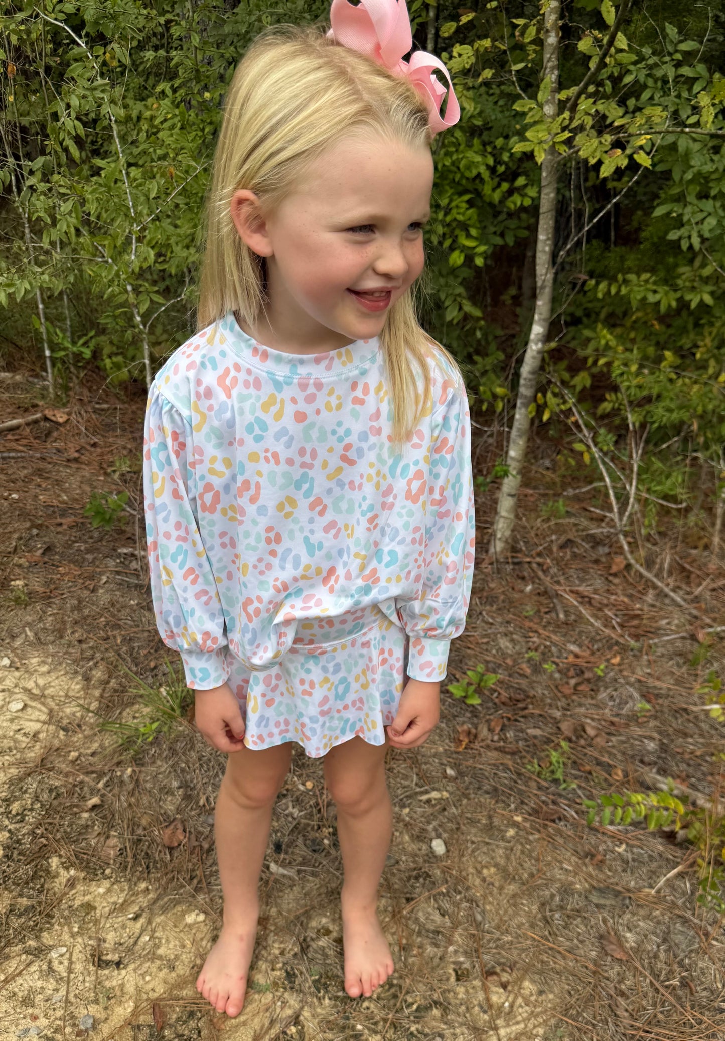 Multi Leopard Girls Skirt