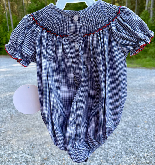 Navy Colonel Rebel Bishop Smocked Girls Bubble