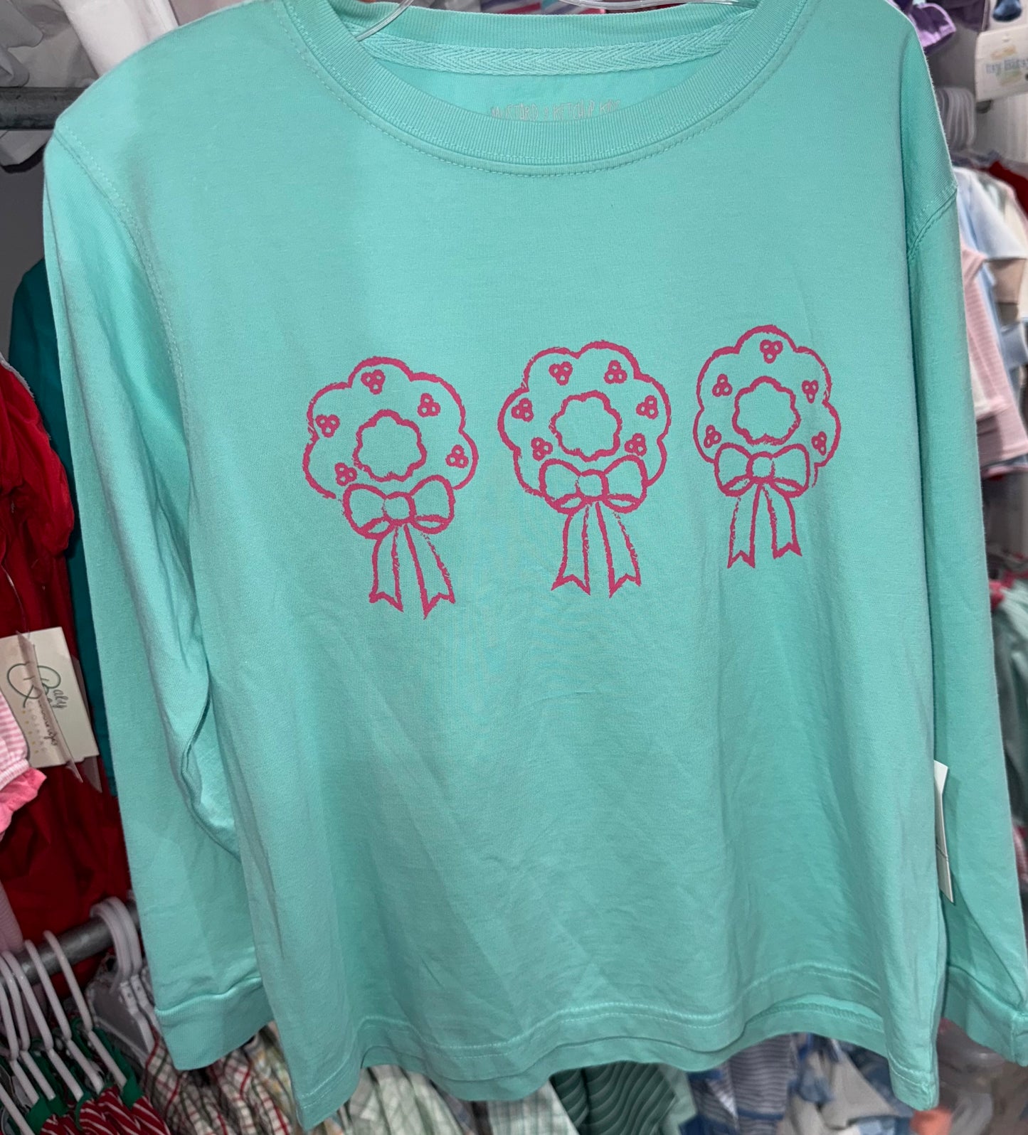 Mustard & Ketchup Kids Mint Wreath Trio Girls Tee