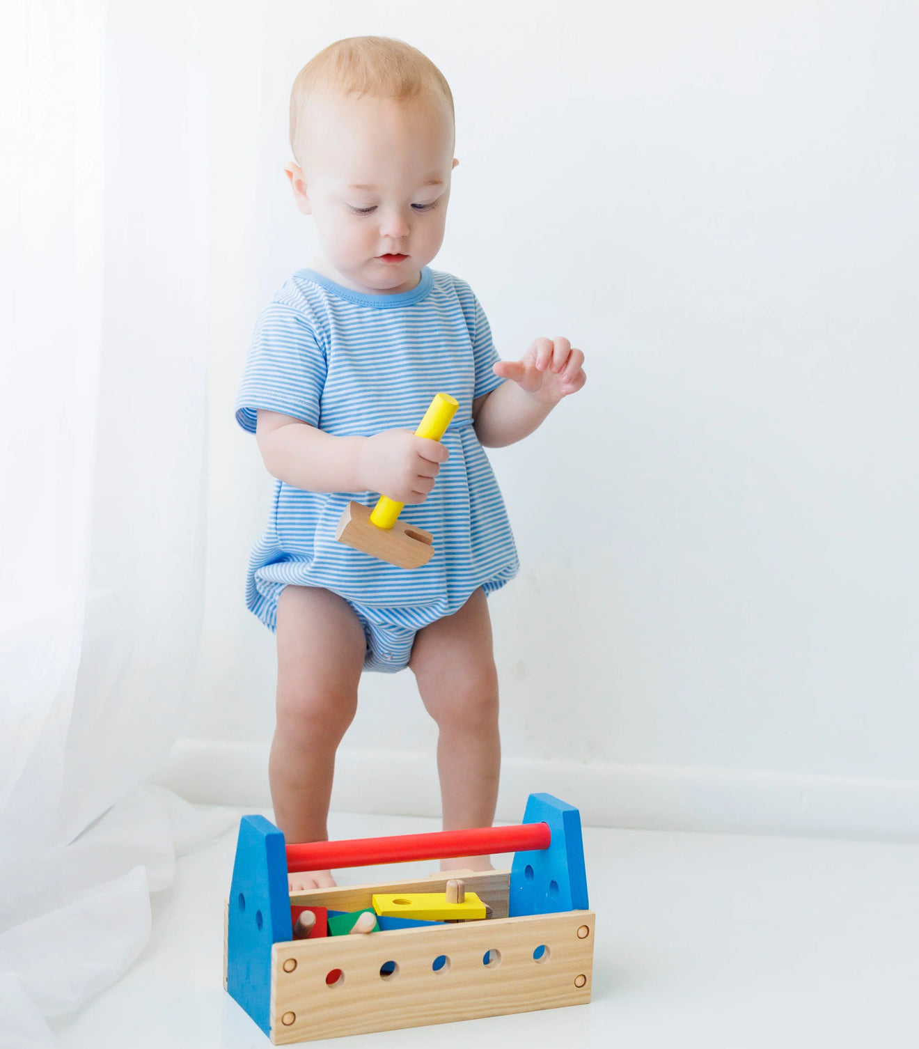Lucas Cornflower Blue Stripe Boys Bubble