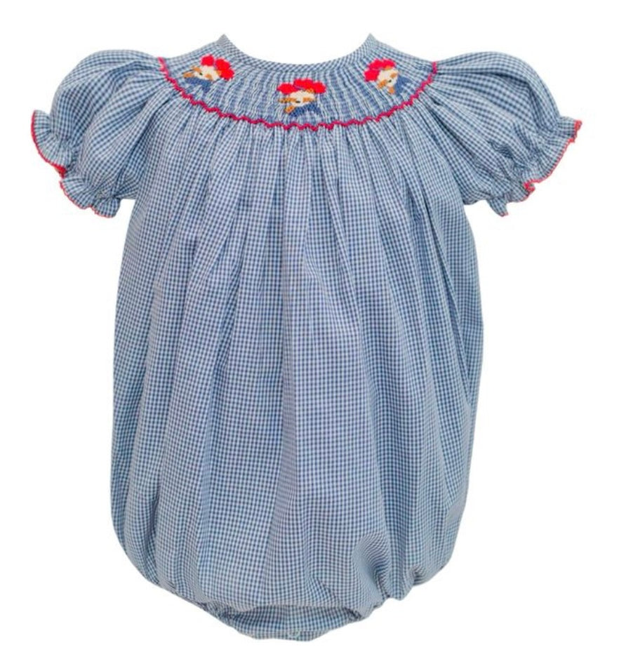 Navy Colonel Rebel Bishop Smocked Girls Bubble