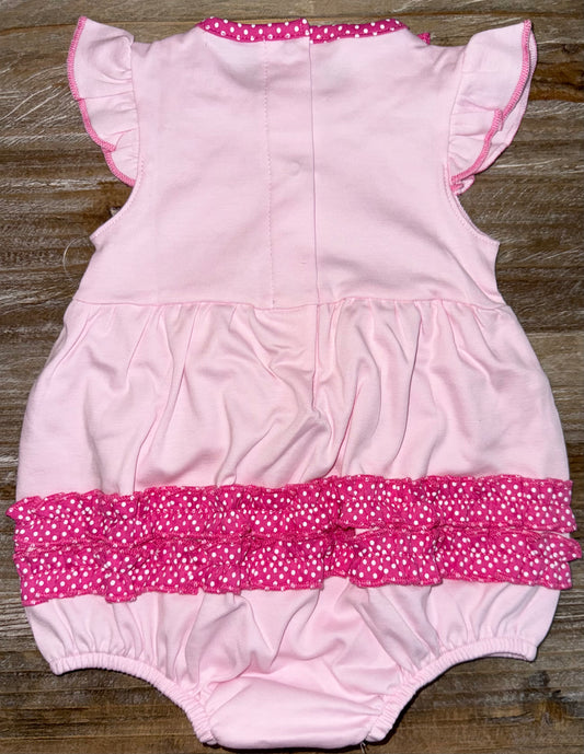 Fancy Flamingo Appliqué Girls Flutter Bubble