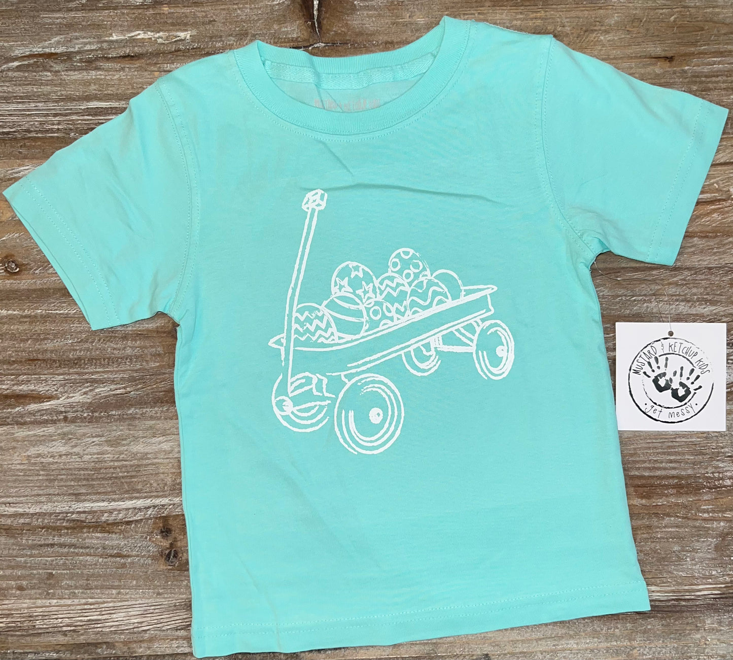 Chalky Mint Boys Easter Wagon Tee
