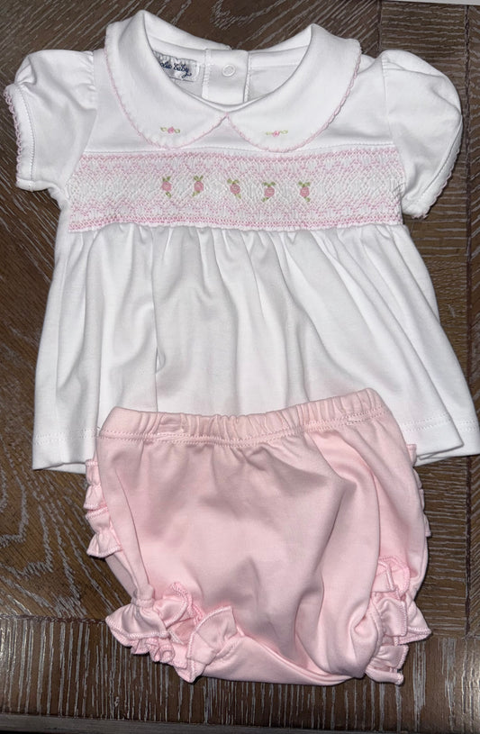 Fiona Phillip Smock Collared Pink Girls Bloomer Set