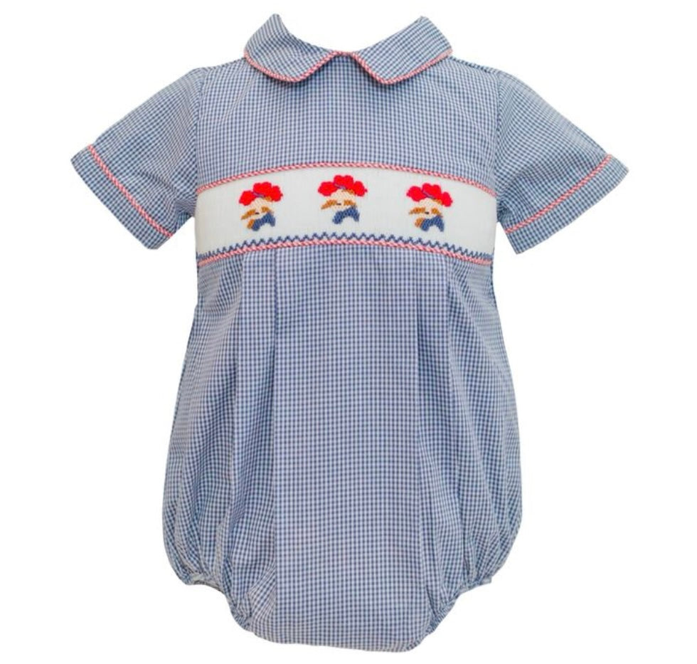 Navy Colonel Rebel Bishop Smocked Boys Bubble