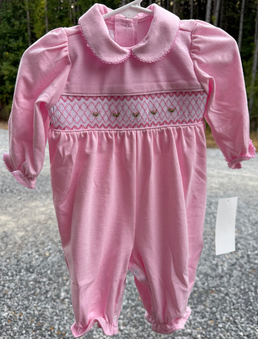 Pink and White Geometric Girls Claire Romper