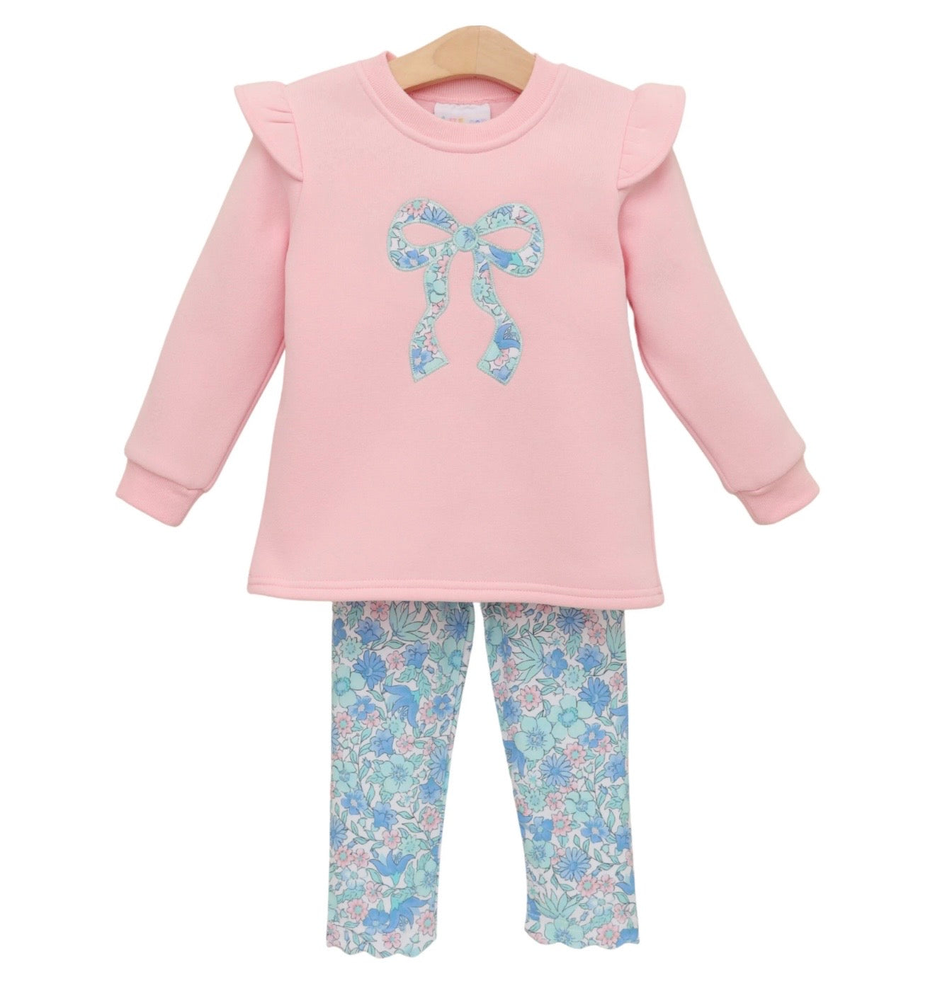 Painted Petals Girls Ruffle Sweatshirt Set