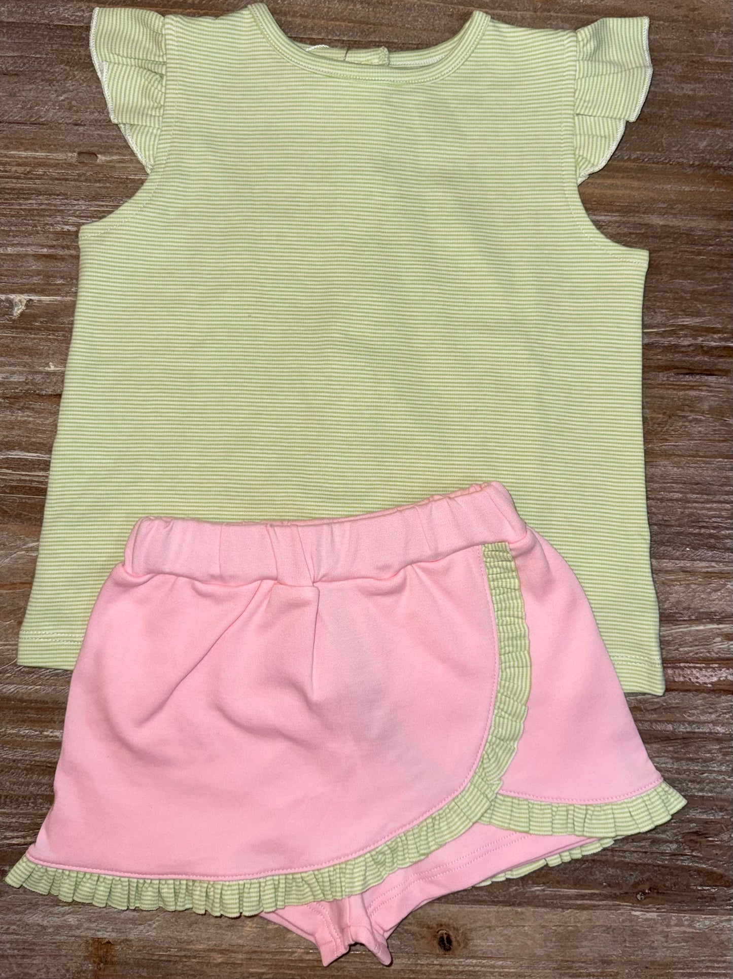 Pink/Lime Green Girls Skort Set