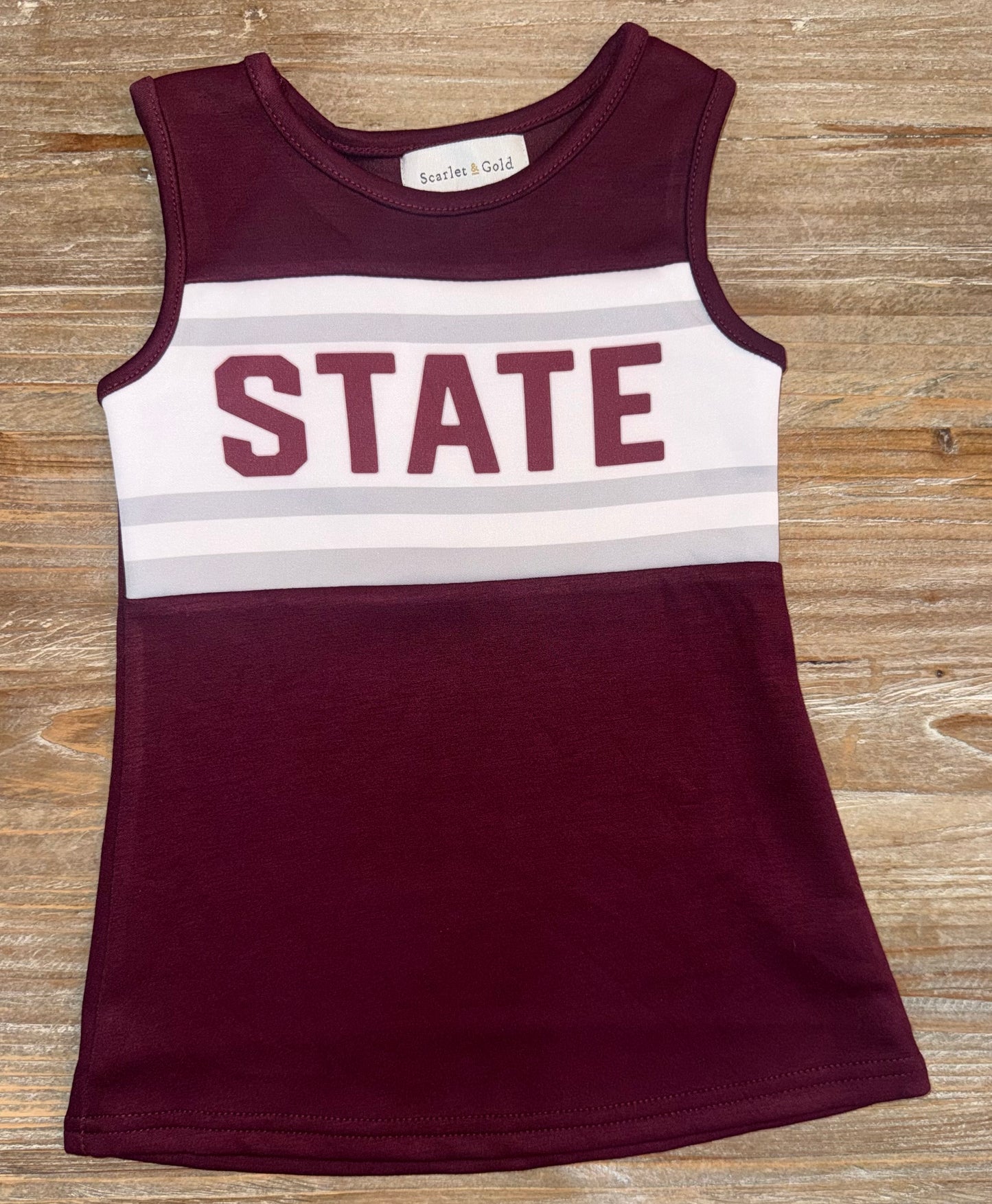 The Classic Girls Cheer Dress— Mississippi State Deep Maroon (size up— these run short)