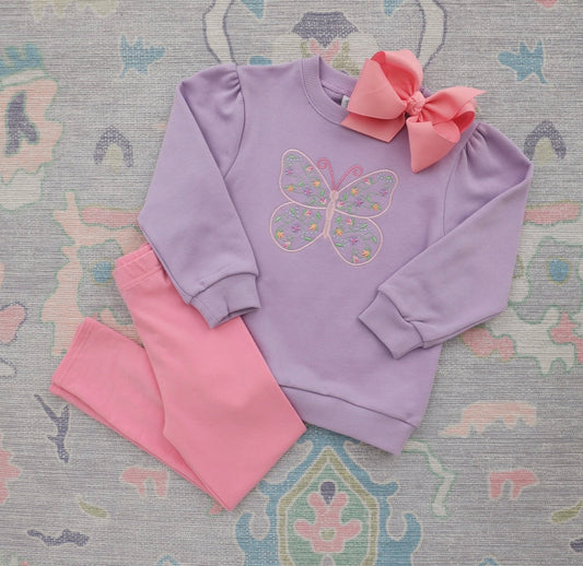 Butterfly French Terry Girls Pullover