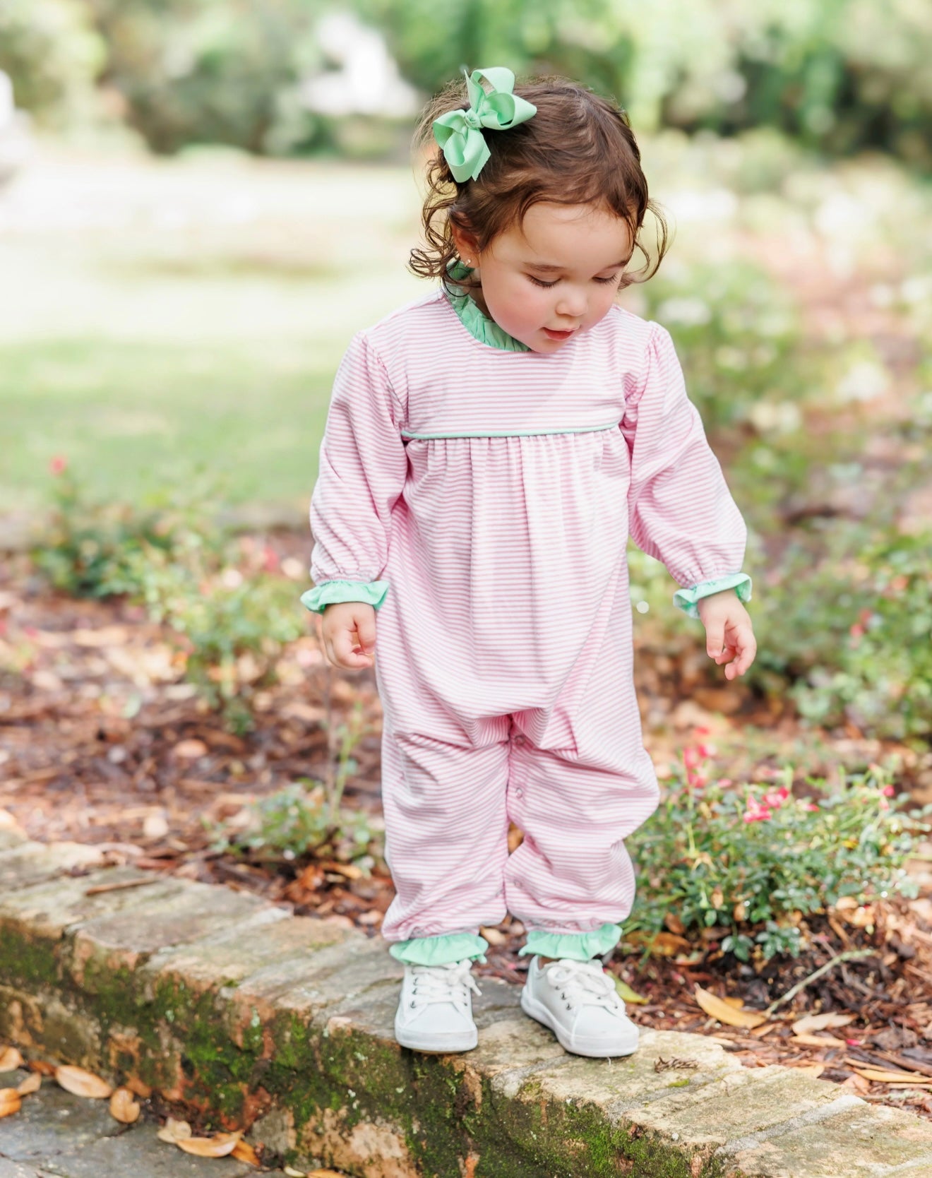 Annie Light Pink/Mint Girls Romper