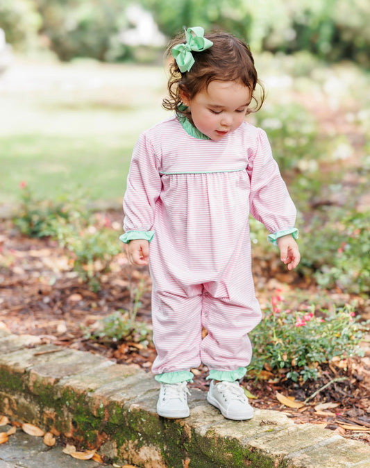 Annie Light Pink/Mint Girls Romper