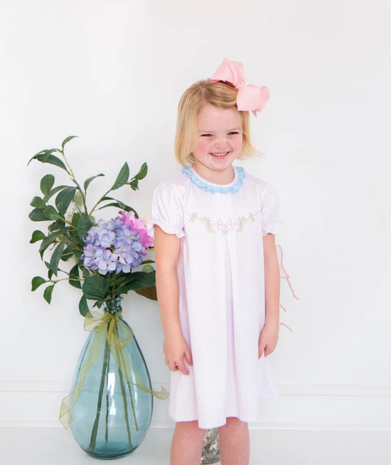 Flower Embroidery Girls Dress