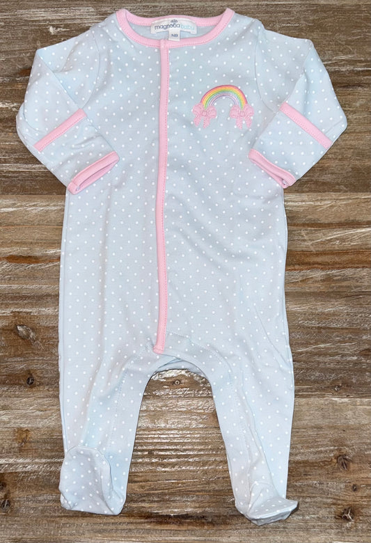 Rainbow Wishes Appliqué Girls Footie