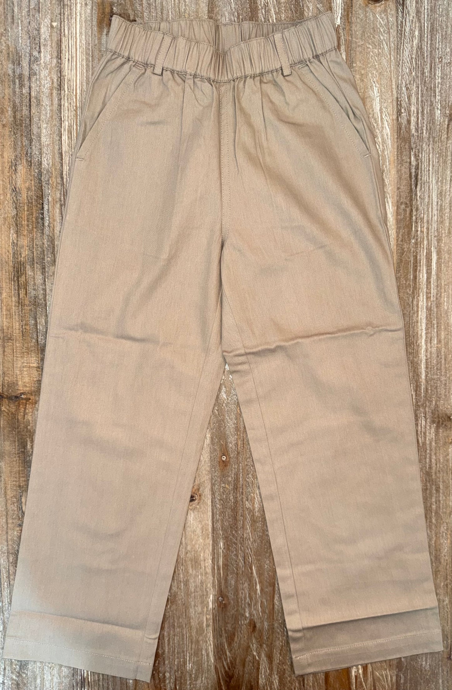 Khaki Elastic Boys Pants