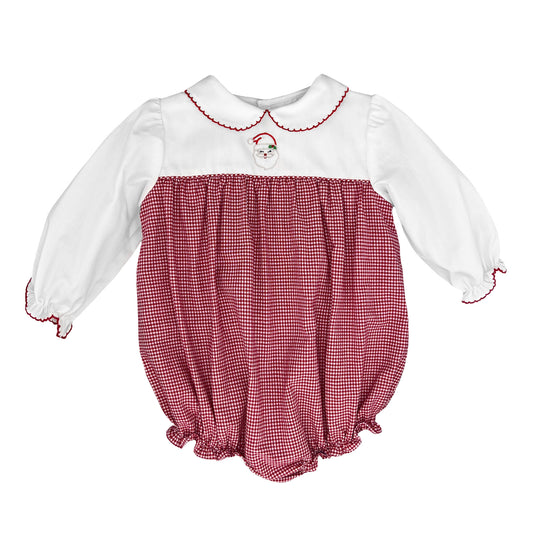 Petit Ami Girls Santa Embroidery Bubble