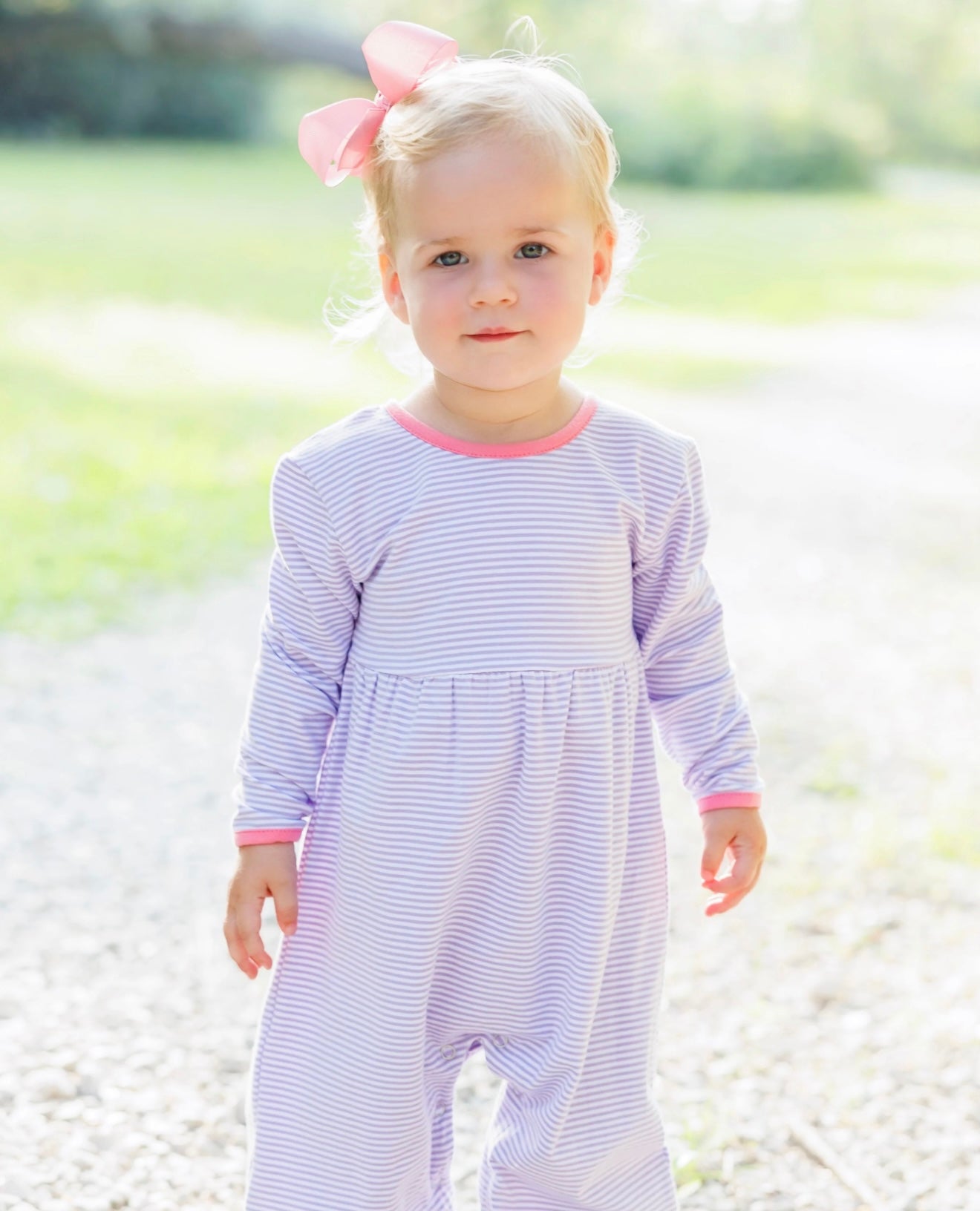 Sadie Purple Stripe/Pink Girls Romper