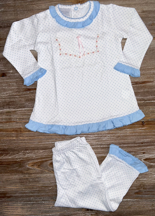 Squiggles Pansy Parade Girls Ruffle Pants Set