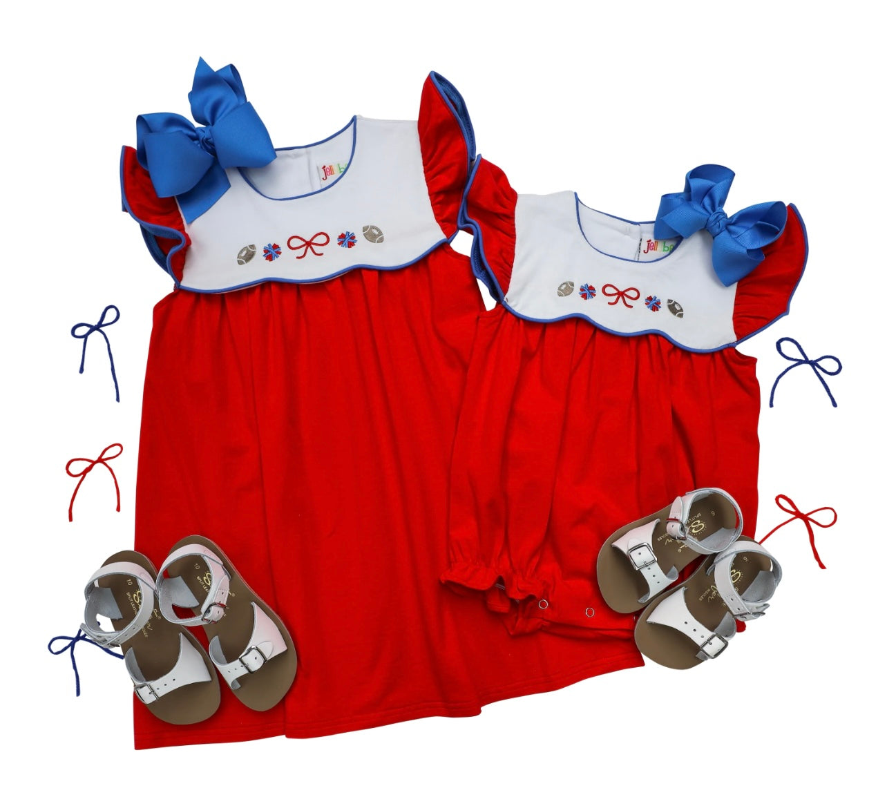 Team Spirit Scallop Red/Blue Girls Dress