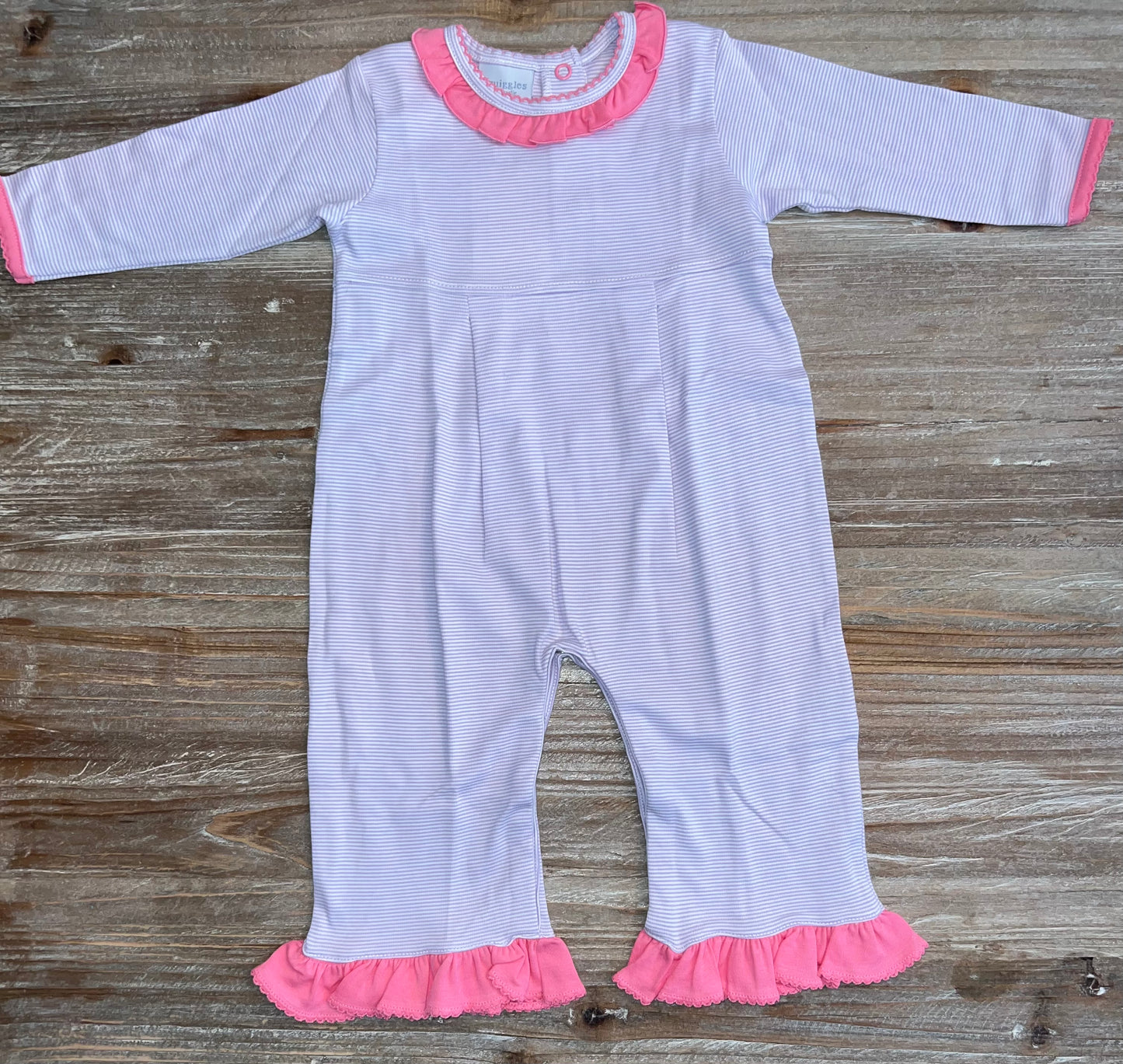 Squiggles Pink/Purple Girls Ruffle Romper