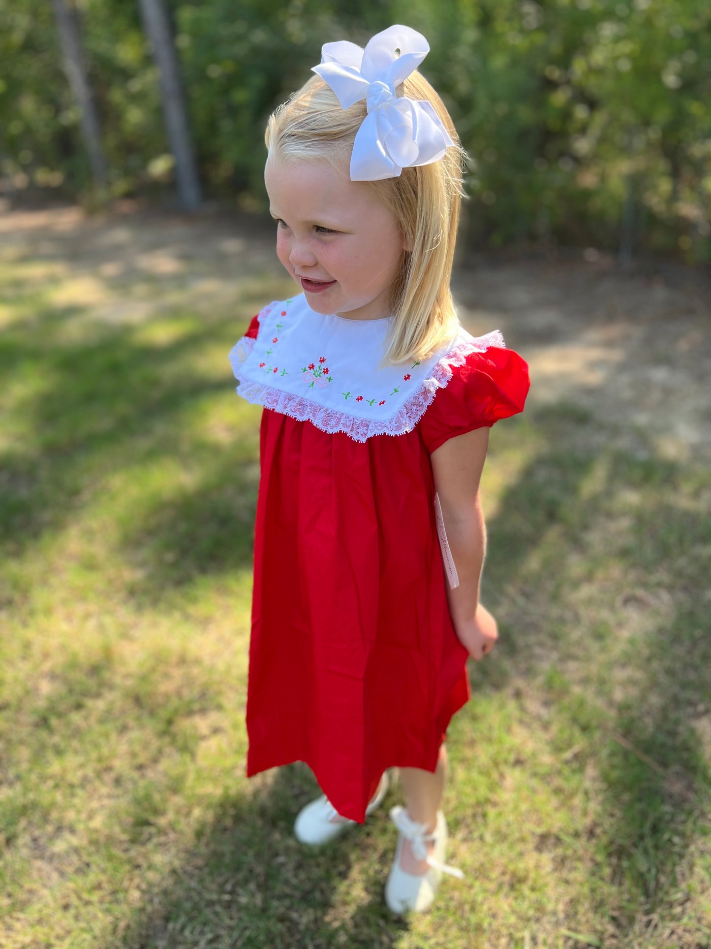 Blooms in Christmas Alice Red Girls Dress