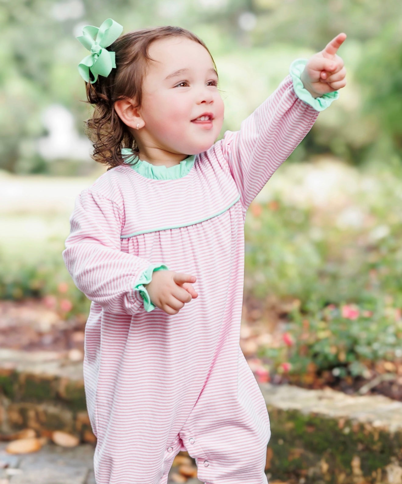 Annie Light Pink/Mint Girls Romper