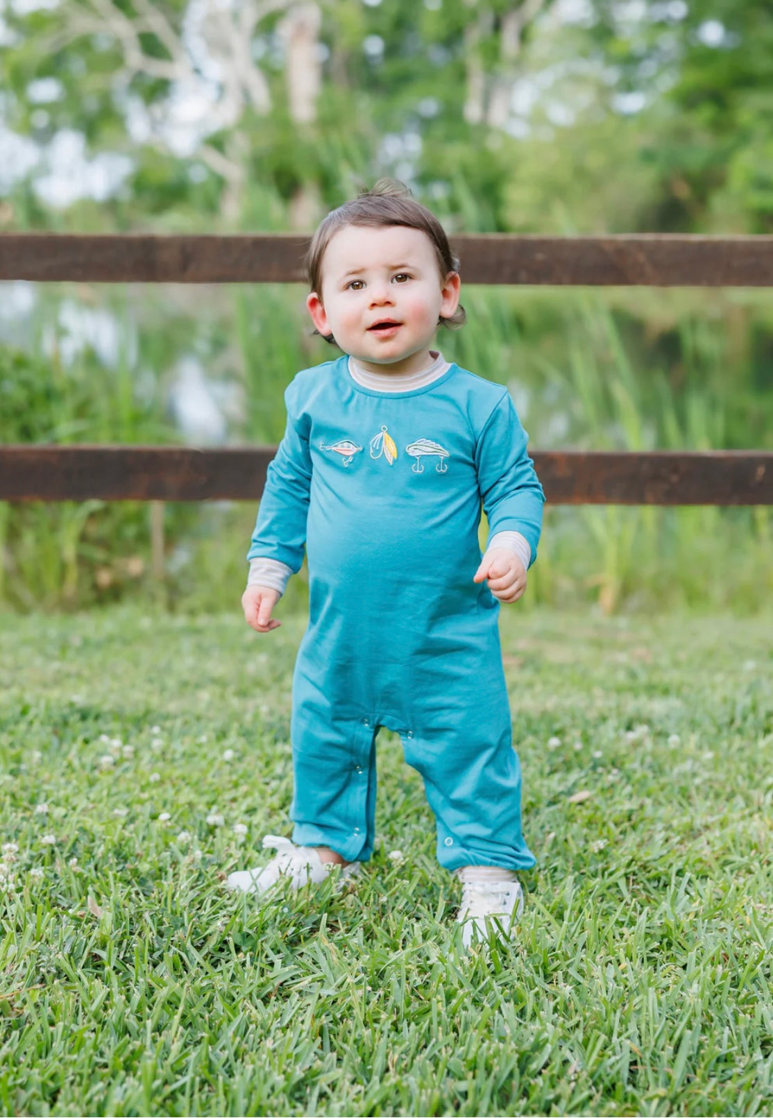 Fall Fishing Boys Romper