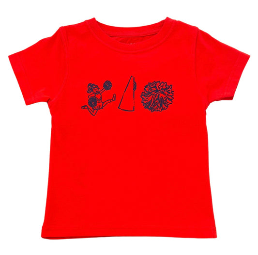 Red/Navy Cheer Trio Girls Tee