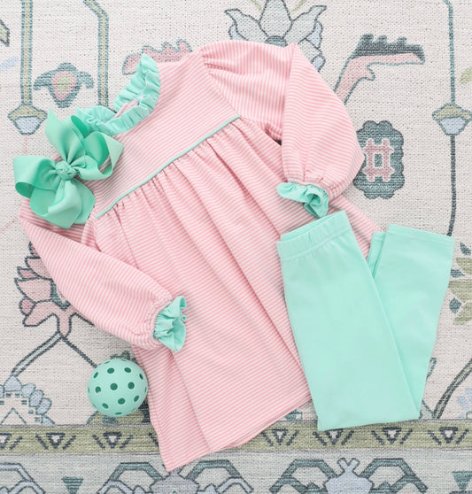 Annie Light Pink/Mint Girls Pant Set