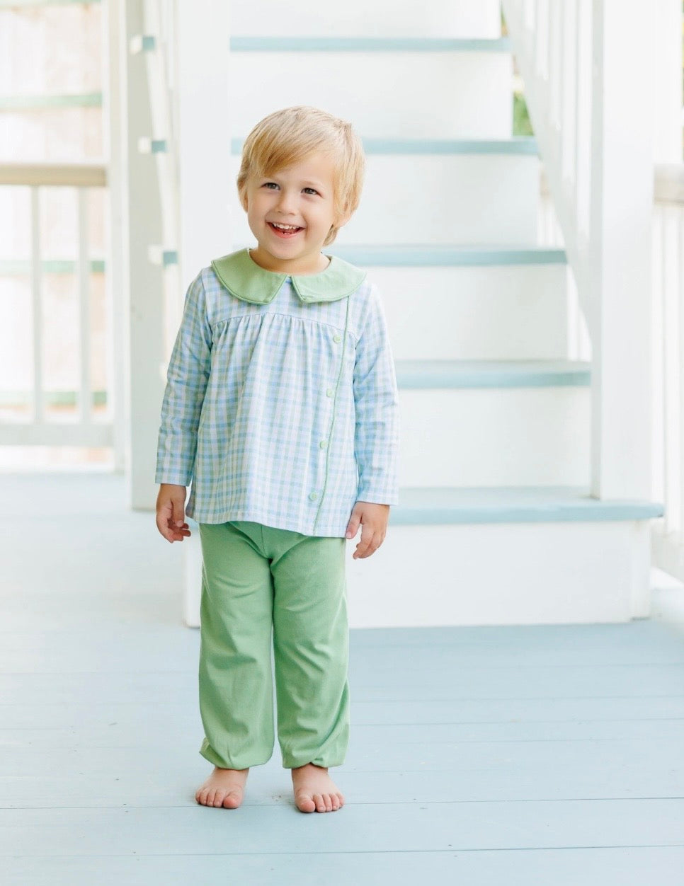 Basin Plaid Liam Boys Bloomer Pants Set