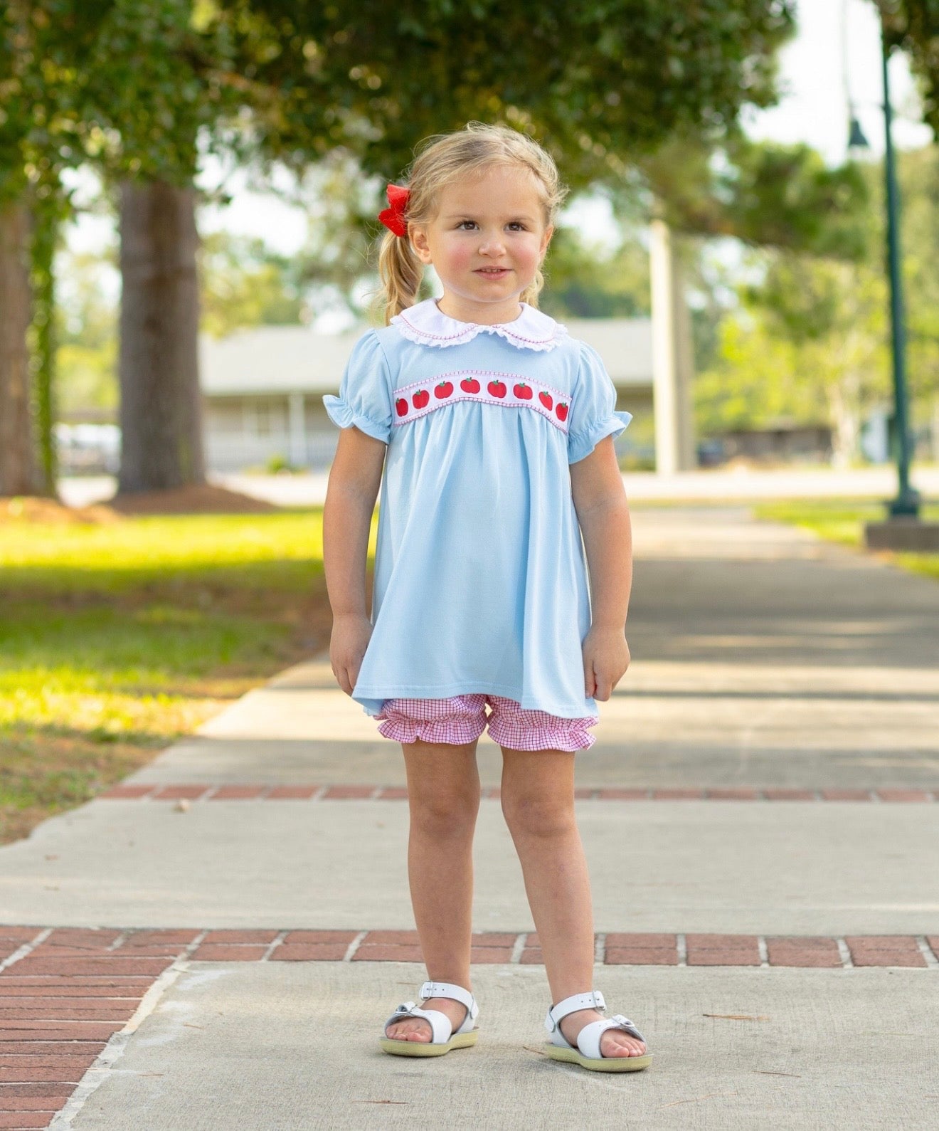 Apple Ribbon Girls Bloomer Set