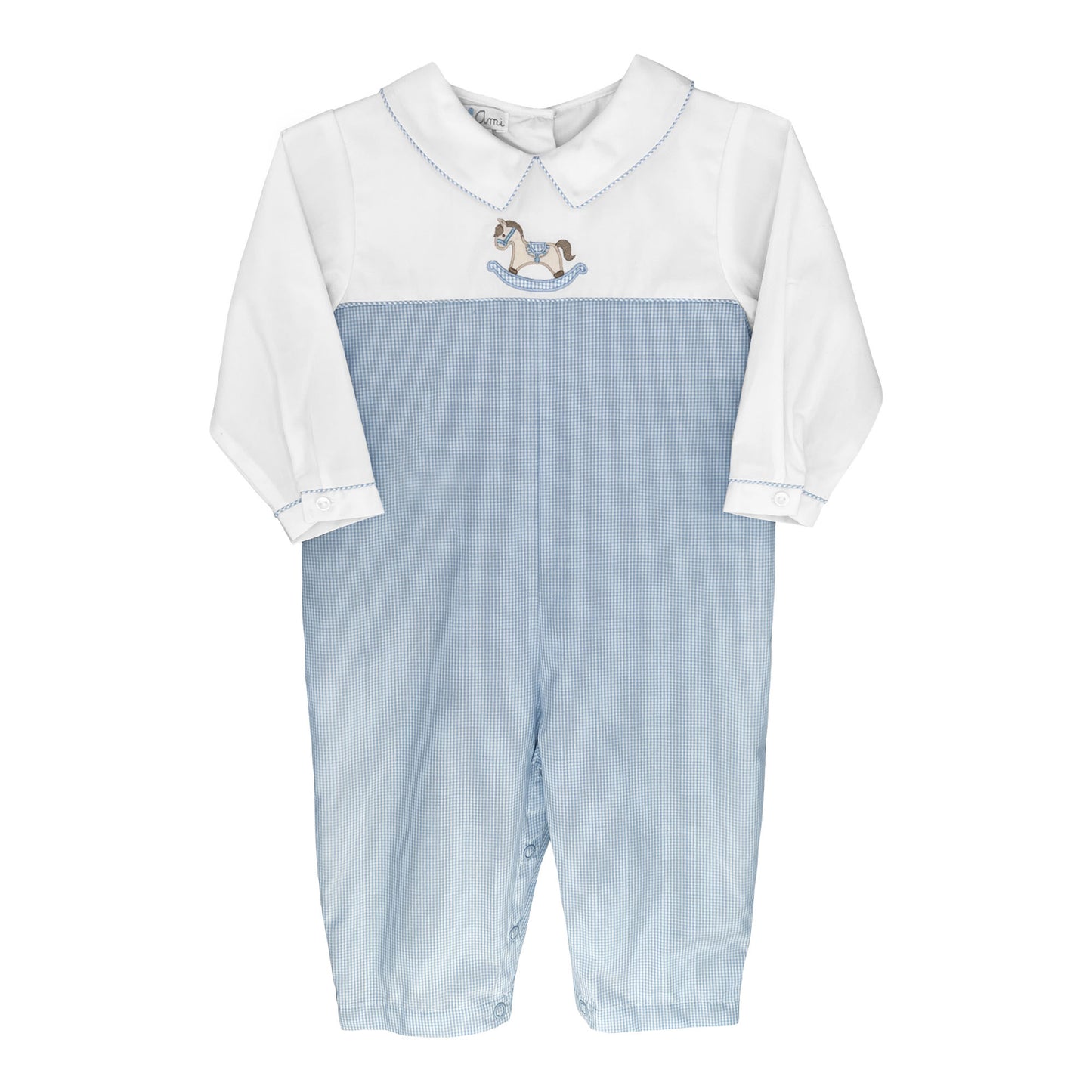 Petit Ami Boys Rocking Horse Appliqué Romper