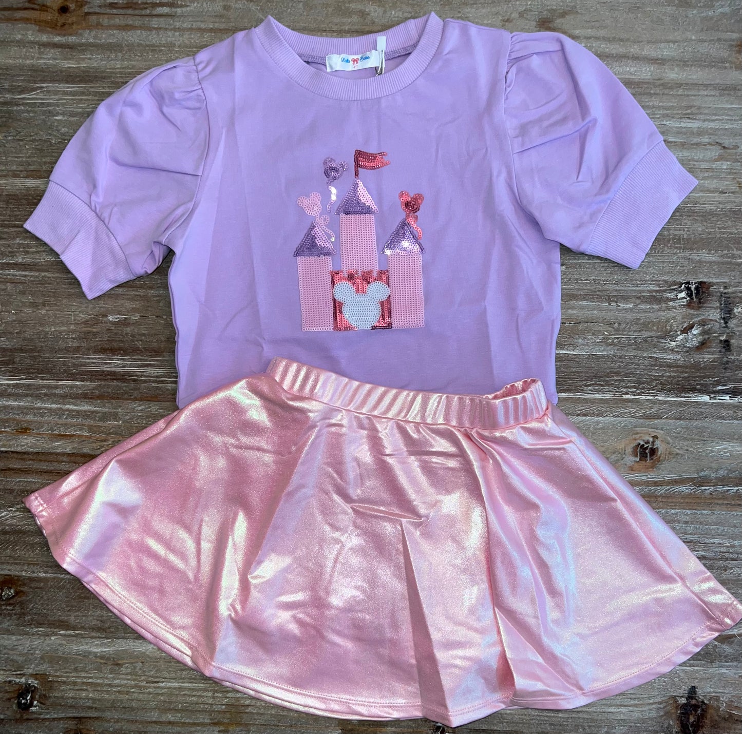 Castle Lavender Sequin Puff Girls Shirt