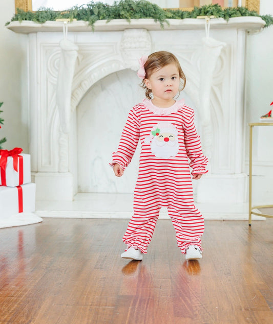 Jolly St. Nick Girls Ruffle Romper