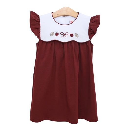 Team Spirit Maroon Scallop Girls Dress