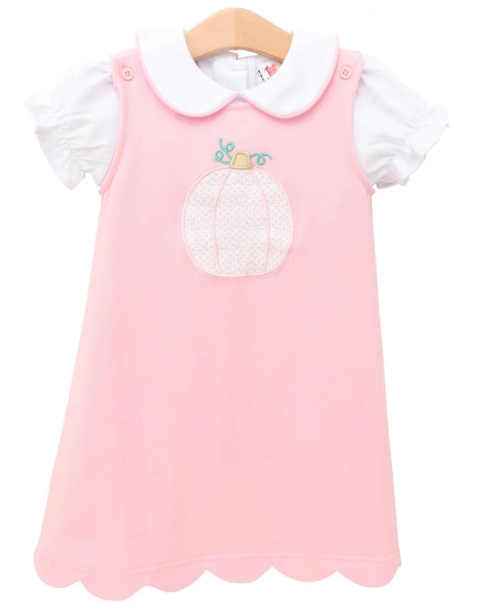 Pretty in Pink Girls Pumpkin Jumper with Peter Pan Collar