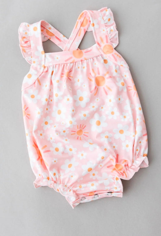 Sweet & Sunny Ruffle Cross Back Girls Bubble
