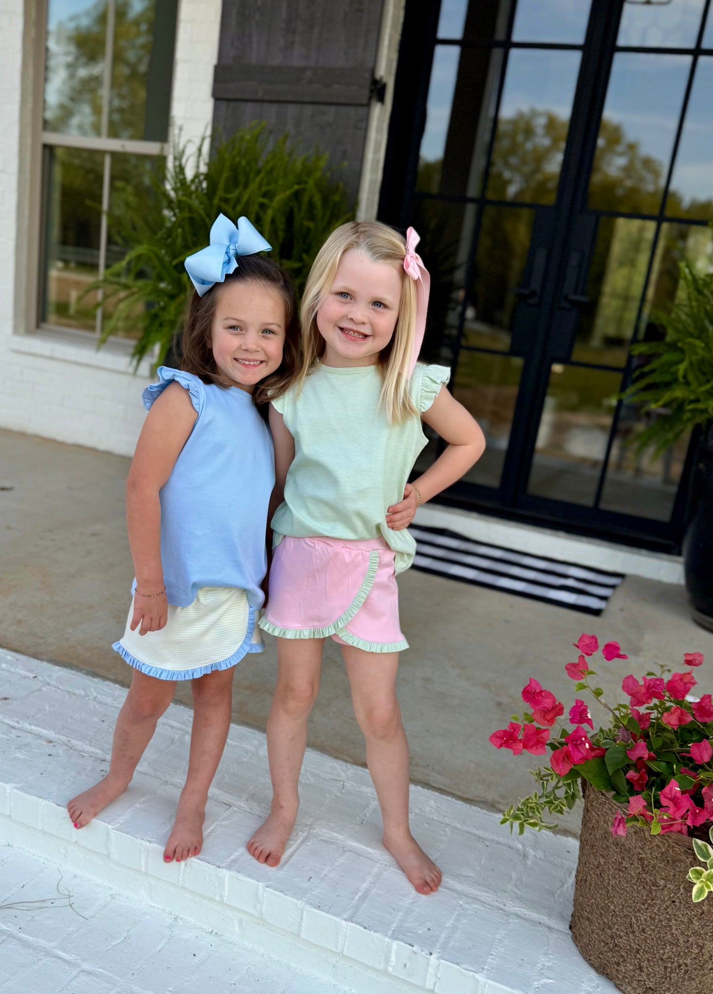 Pink/Lime Green Girls Skort Set