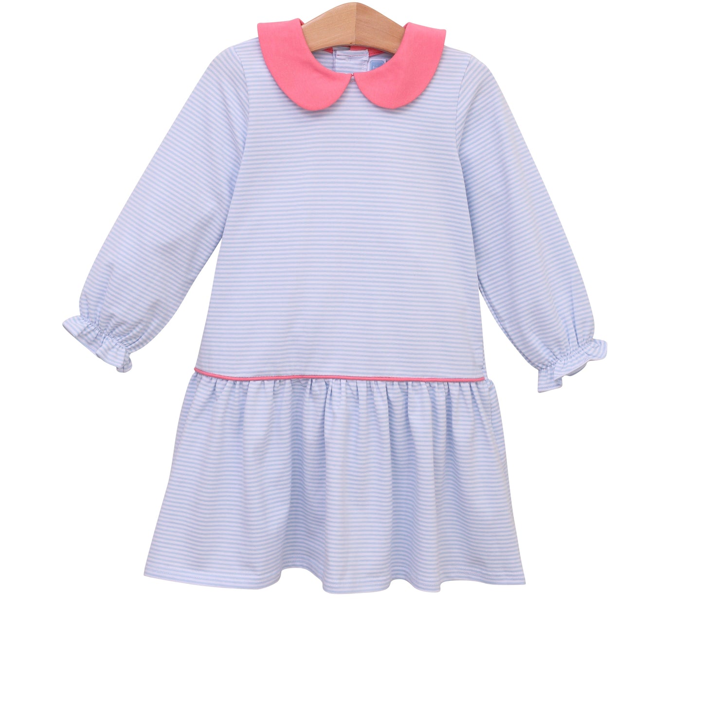 Katherine Light Blue Stripe/Pink Girls Dress